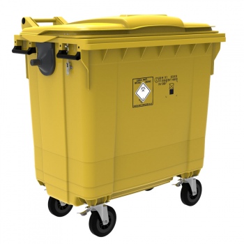 Контейнер для медичних відходів, ESE, 770 л, з плоскою кришкою, жовтий